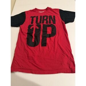 Horizon‎ NY Turn Up Graphic T Shirt Red Black Mens Medium Streetwear Tee